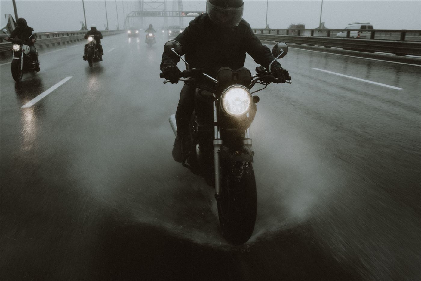 Motorcycle rider on an Ontario highway